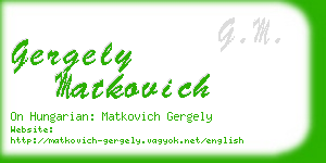 gergely matkovich business card